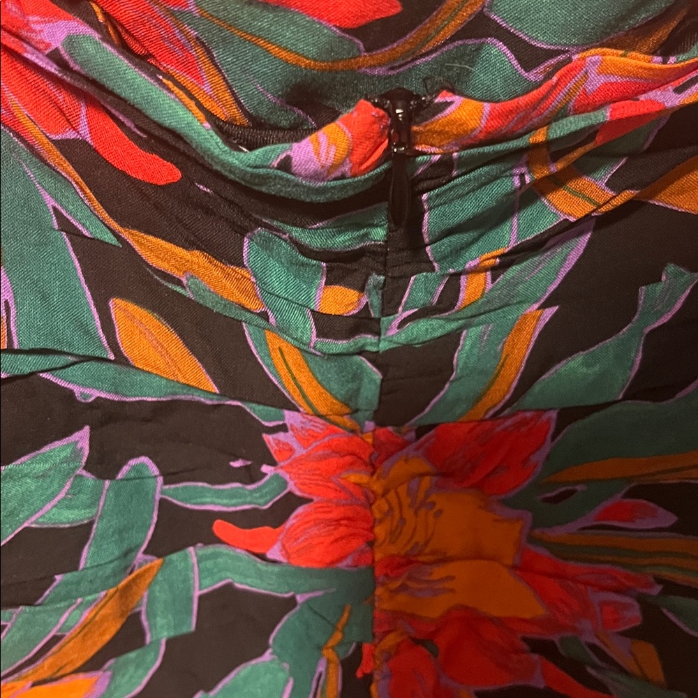 Mango Women’s Strapless Multicolor Patterned Dress - image 3